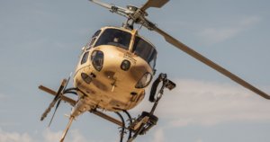 Gunship Helicopters aircraft preparing for a helicopter shooting experience above the Nevada desert near Las Vegas.